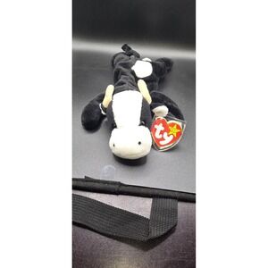 Ty Beanie Baby Cow Black White Plush Toy, 1993, Ages 3+, Stuffed Animal